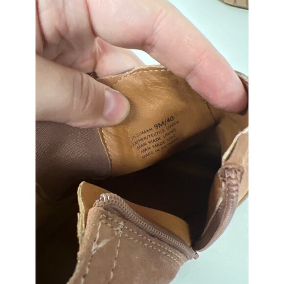 new Lucky Brand Sz 9 Brown Sumah Bootie Boot Side Zip Chunky Block Heel Suede - Picture 6 of 6